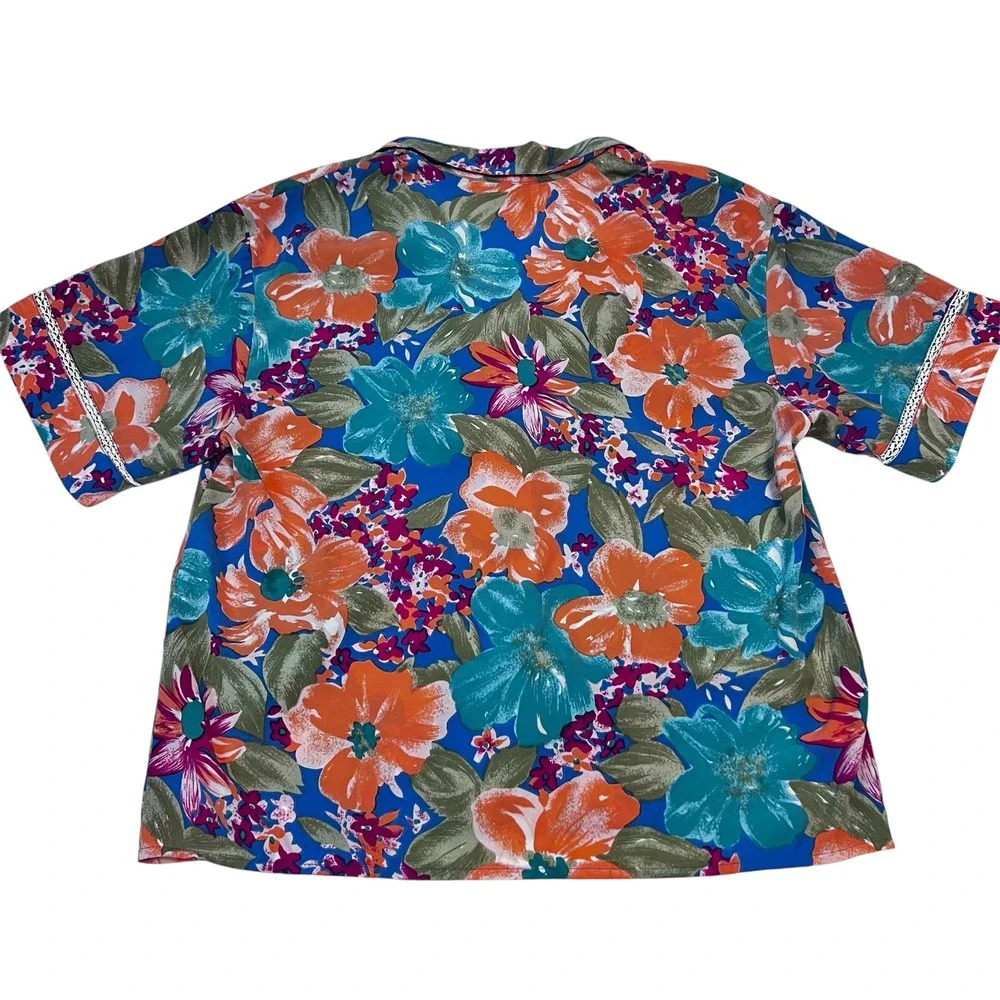 Victoria's Secret Gold Label Vintage Floral‎ Sleep Top Sz S Neon Lace